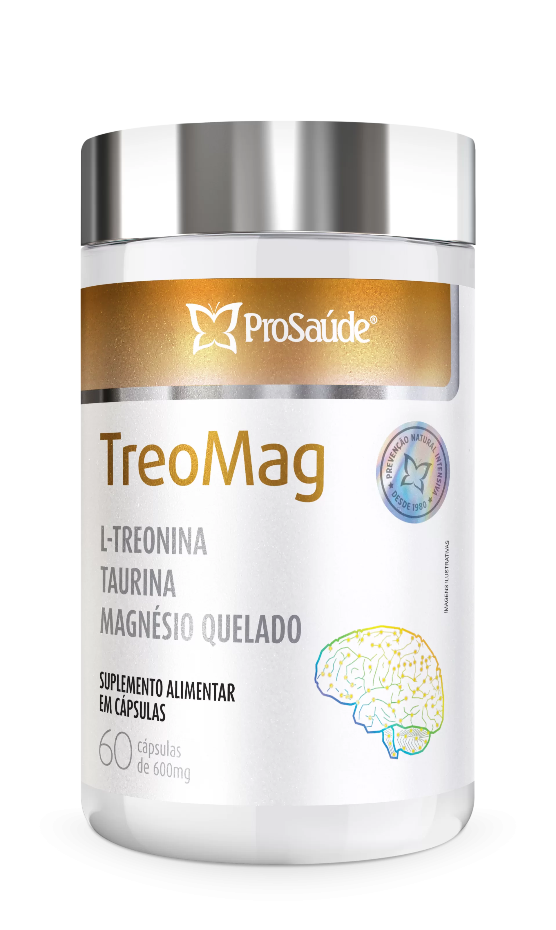 Treomag (Treonina+taurina+magn) 60 Caps - Prosaude